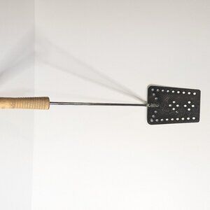 Vintage EKCO USA Slotted Spatula Turner 19" – Chrome Plate Wood Handle – Mid-C